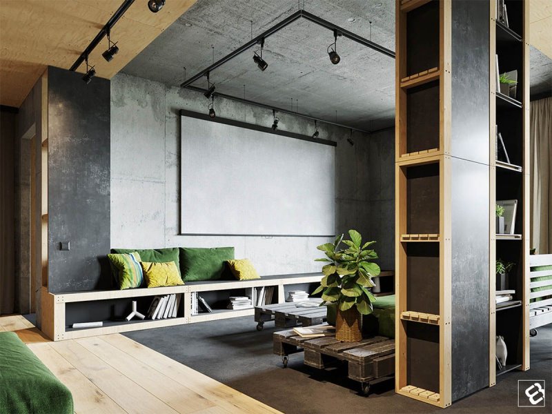 Loft industrial living room