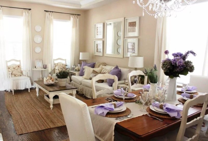 Provence style in the interior of the living room