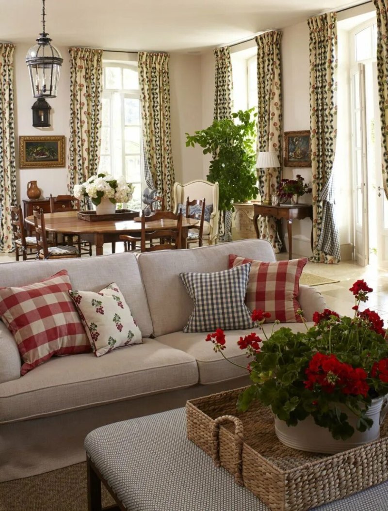 Provence style in the interior of the living room