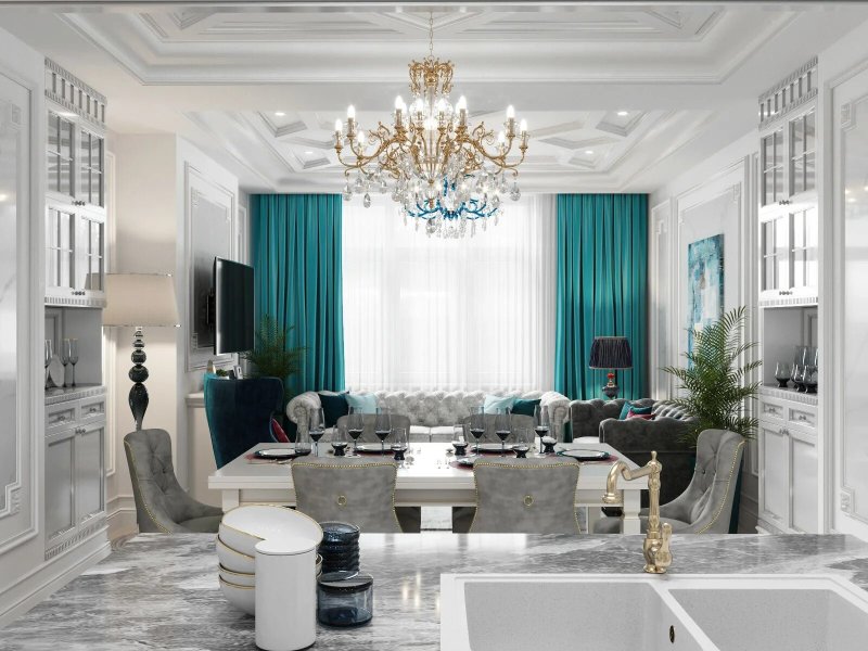 Tiffany's neoclassic living room