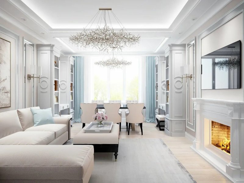 The living room neoclassic 35m2