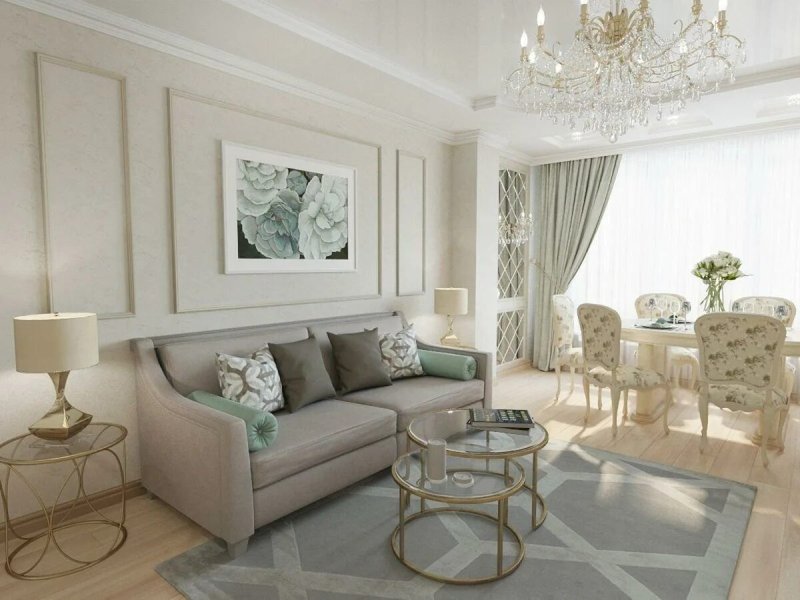 Living room neoclassic 20 sq.m