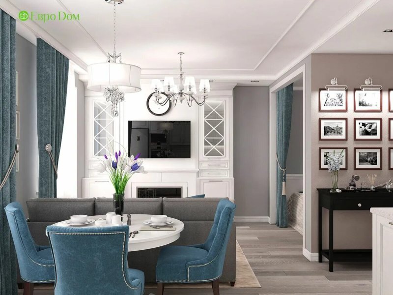 Living room neoclassic 20 sq.m