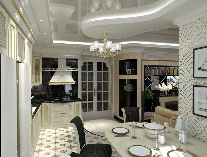 Interior design in neoclassic style