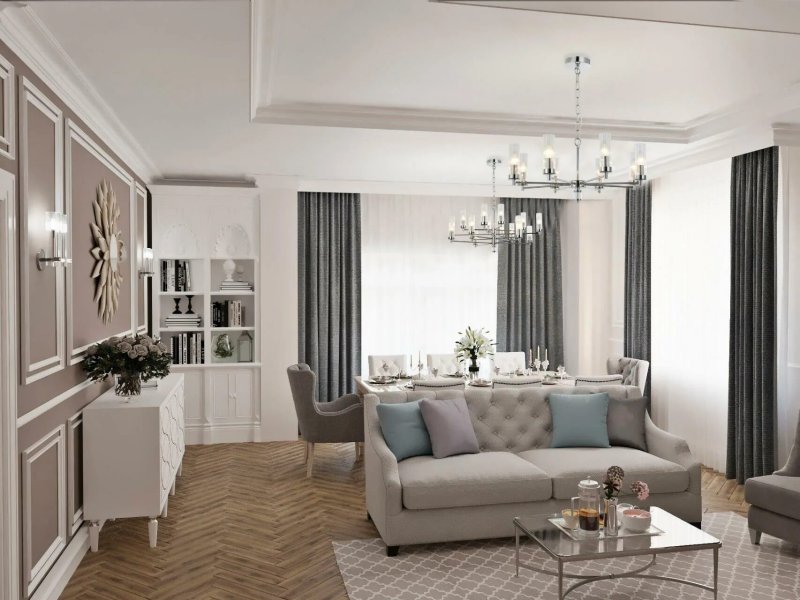 The living room neoclassic 35m2