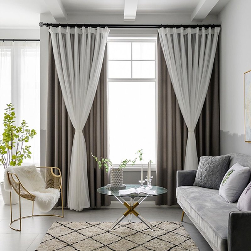 Two -layer curtains for the living room