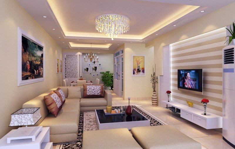 Ceiling design in the living room