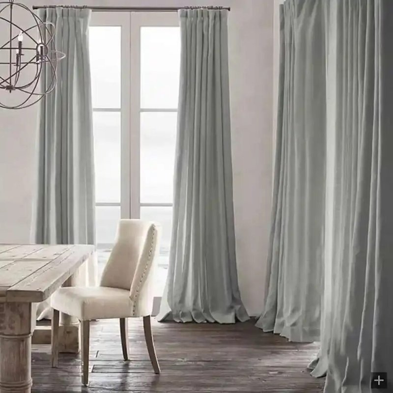 Gray linen curtains