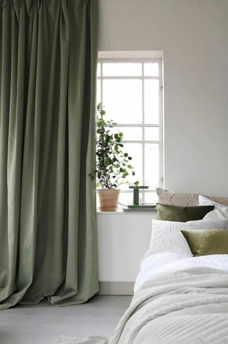 Olive curtains