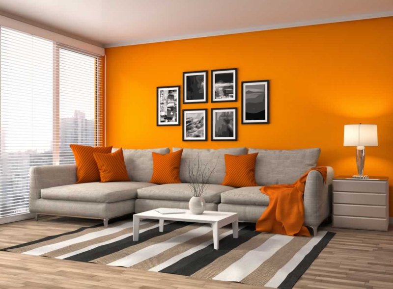 Gray orange interior