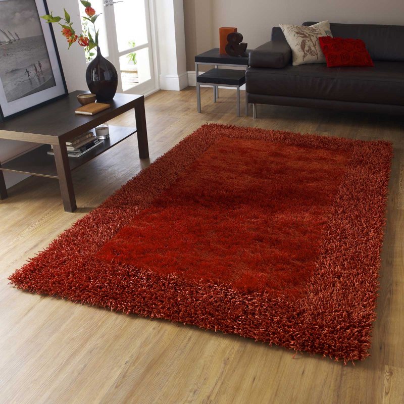 The carpet is red