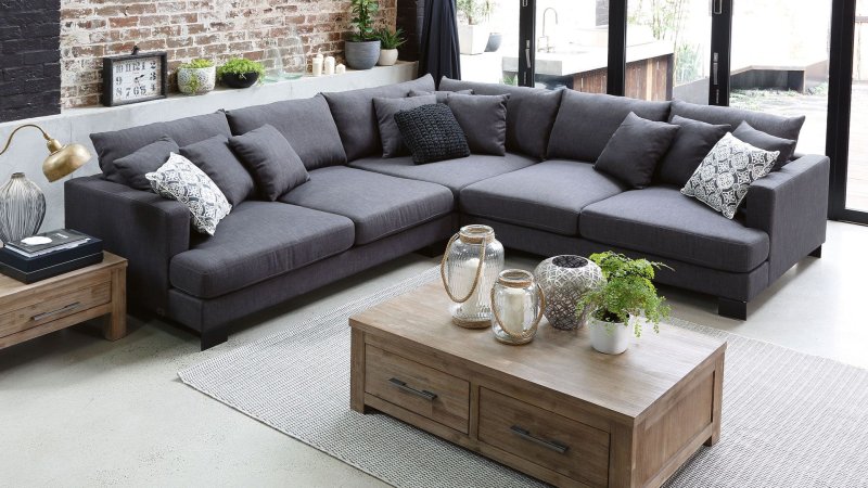 Gray corner sofa