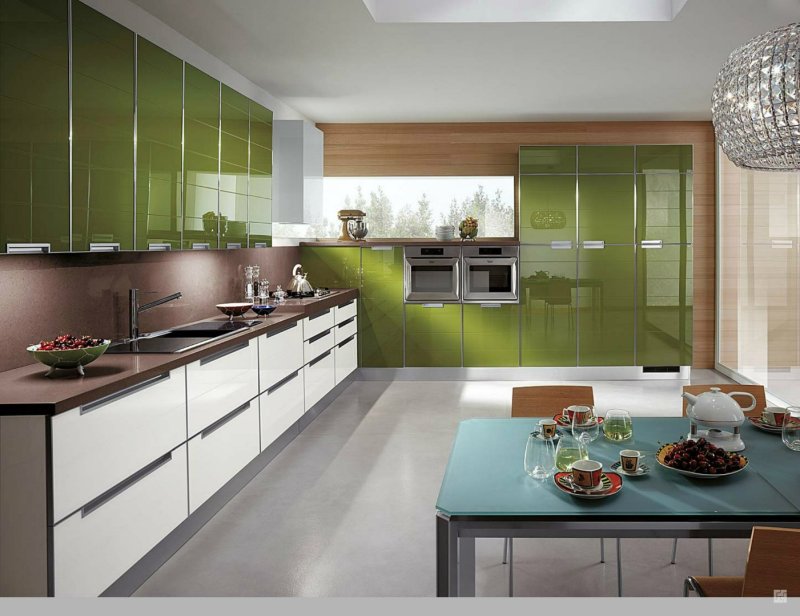 Olive -colored kitchens