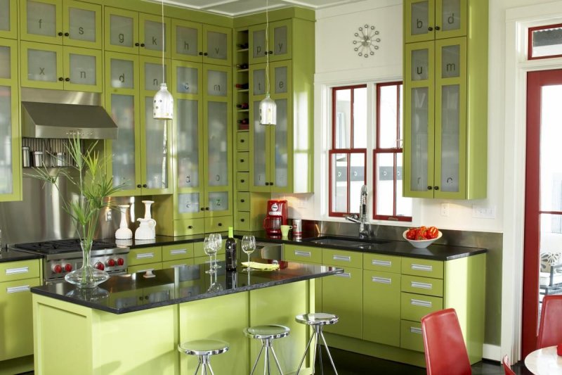 Oliva kitchen is green