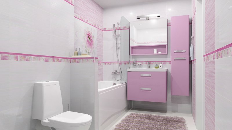 Pink tile for bathroom