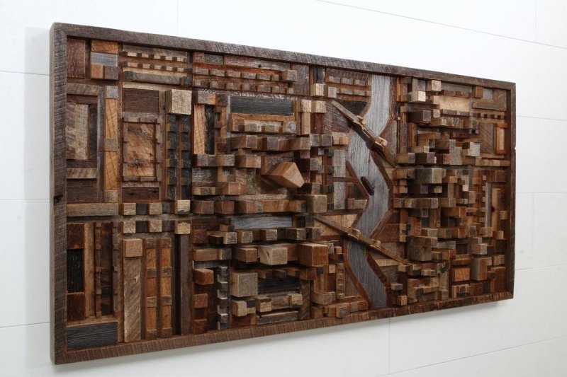 Wooden panel on the wall