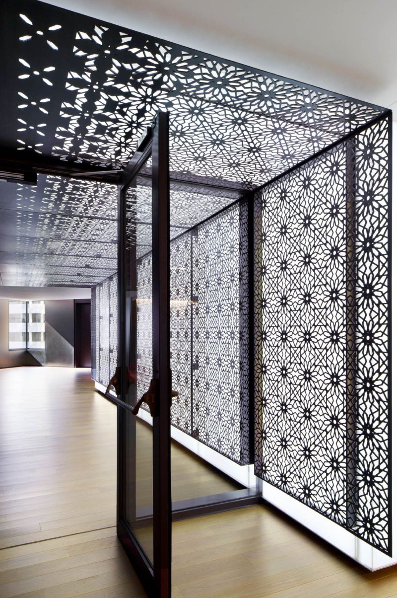 Perforated metal in the interior