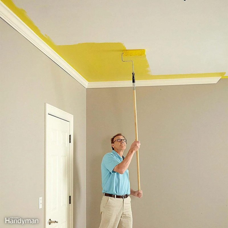 Staining the ceiling with water -based paint