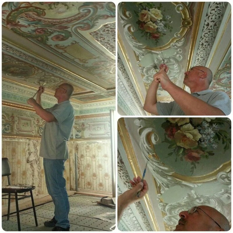 Stucco molding on the ceiling