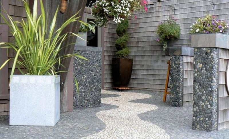 Gabions in the front garden