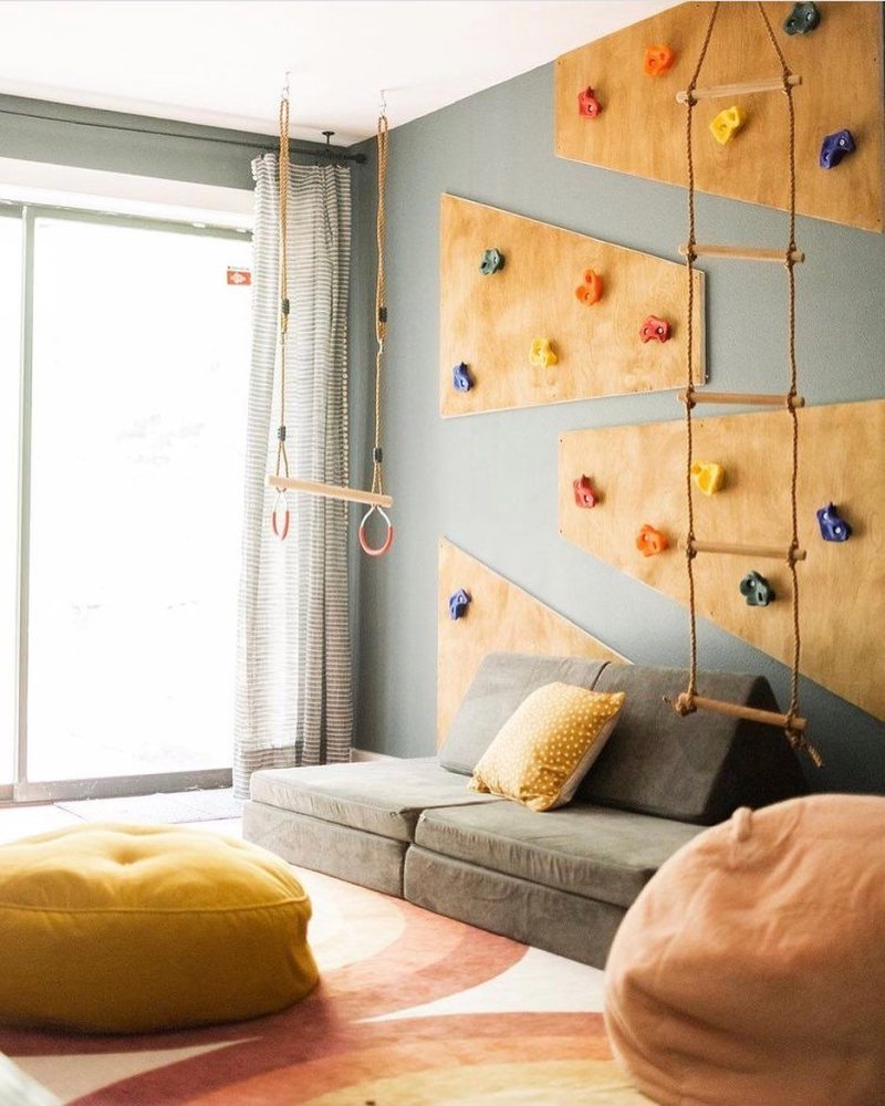 Children's room with a climbing