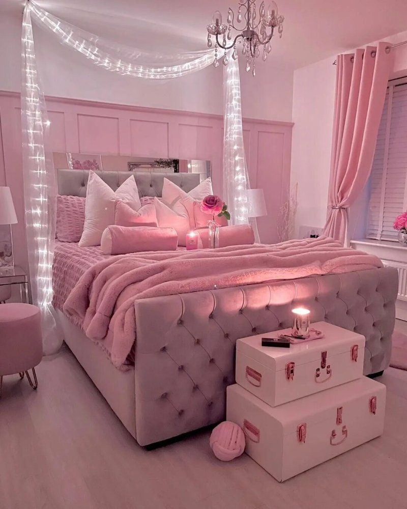 Pink bedroom design