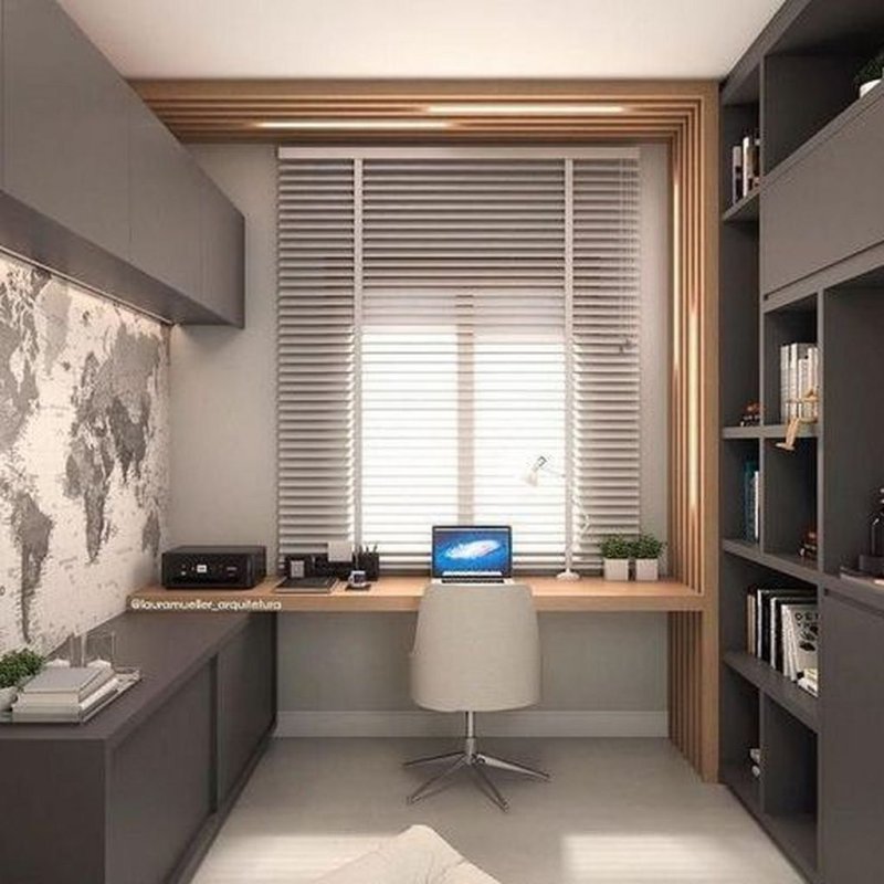 Cabinet design in an apartment in a modern style