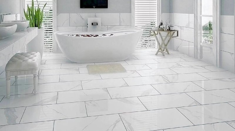 White marble tiles