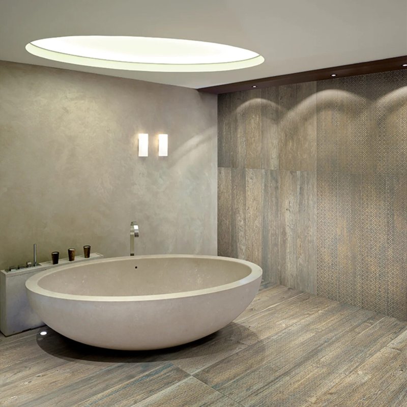 Bathroom from porcelain tiles