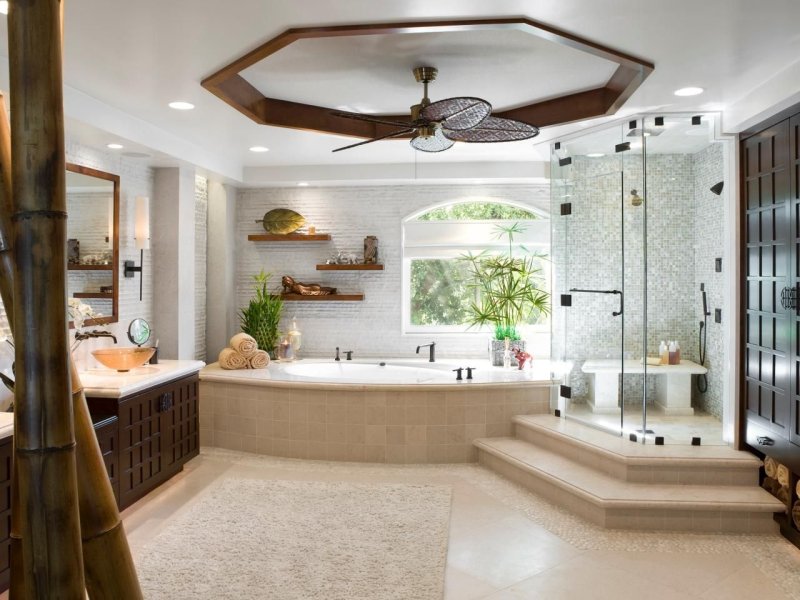 Bathroom in a private house design