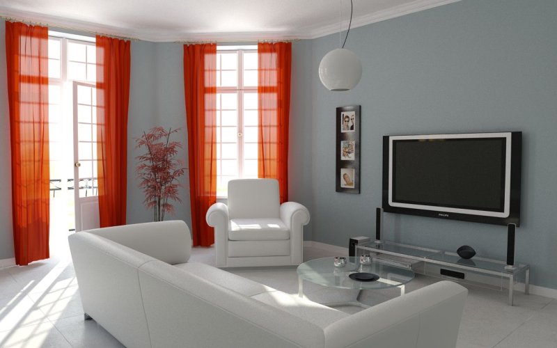 Living room in orange