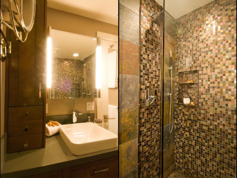 Bathroom design with mosaics