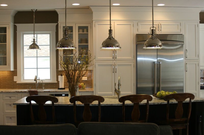 Chandelier in the kitchen in the interior