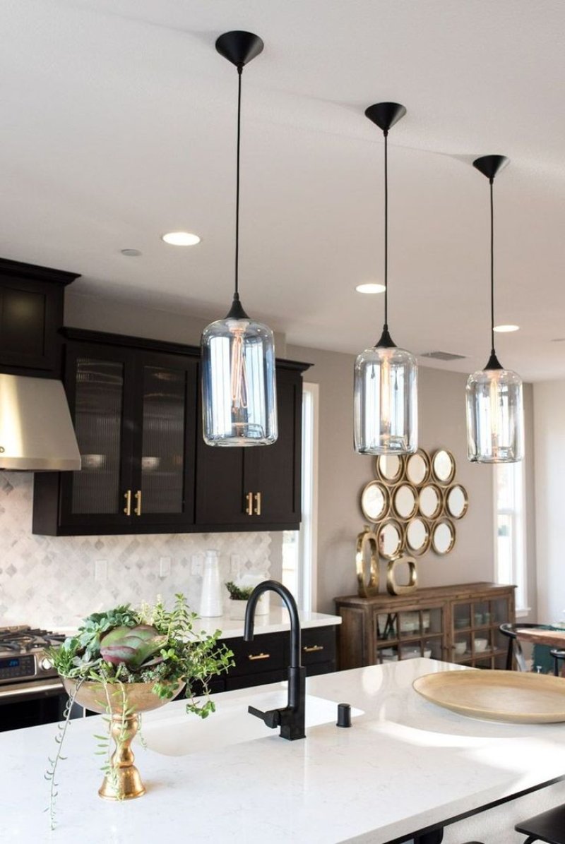 Lamps in the kitchen in the interior