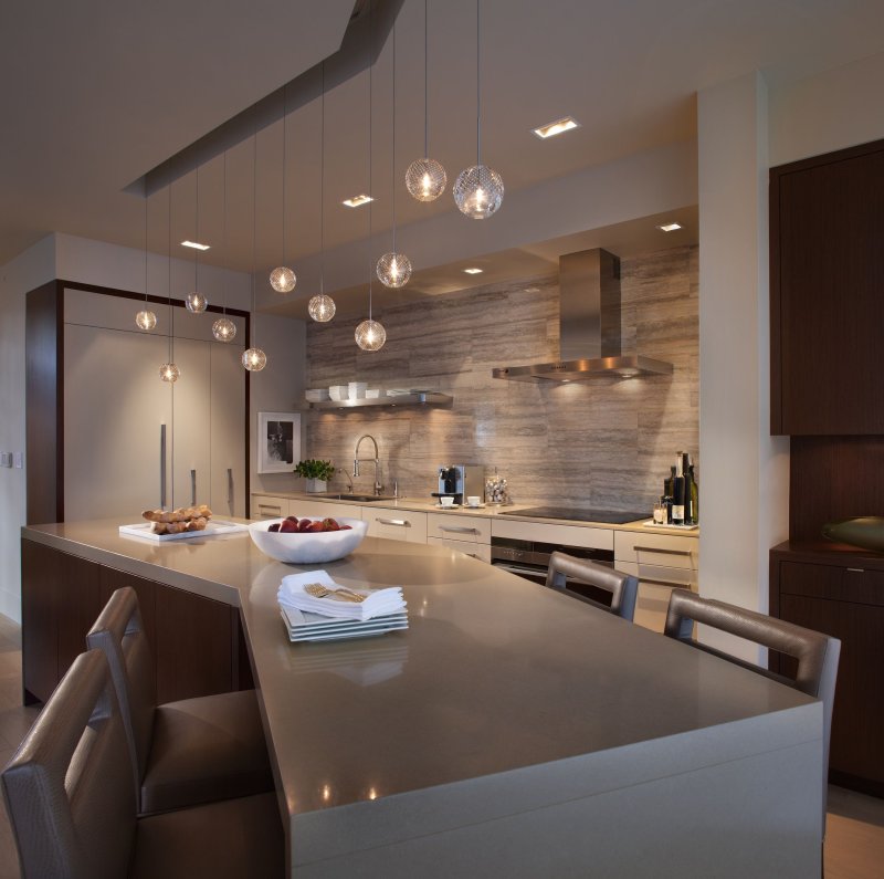 The interior of the kitchen is modern