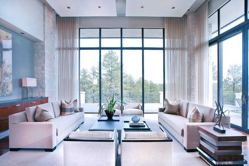 Living room with panoramic windows