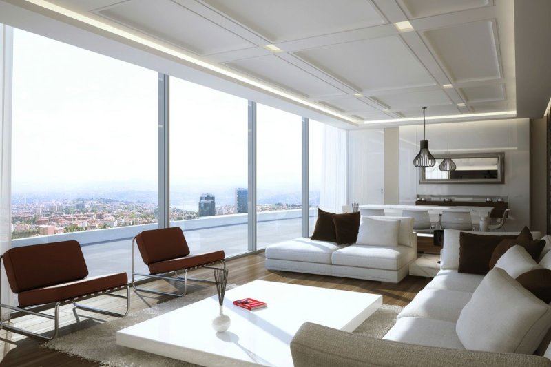 Living room with panoramic windows