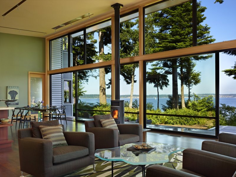 Living room with panoramic windows