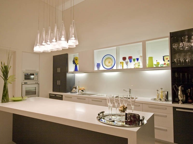 Lamps in the kitchen in the interior