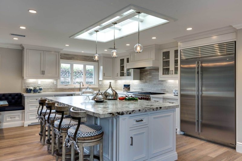 Kitchen with a island in a private house