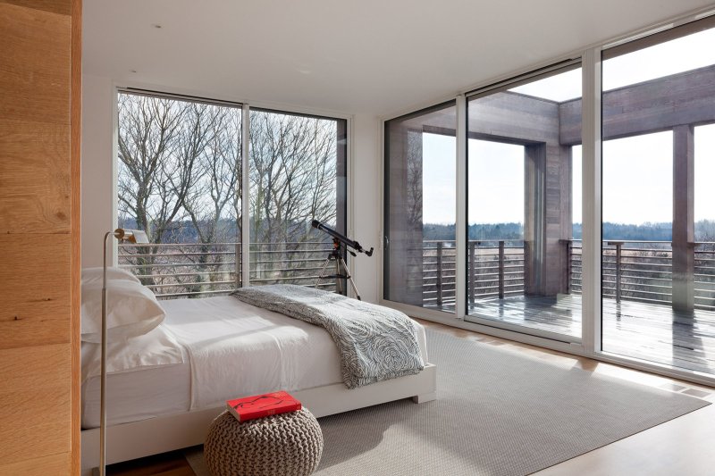 Panoramic window in the bedroom