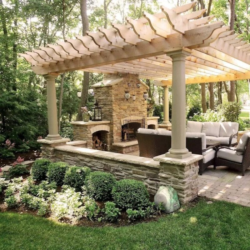 Pergola Patio with barbecue