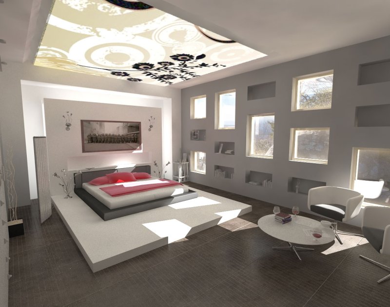 Ceiling design in the bedroom