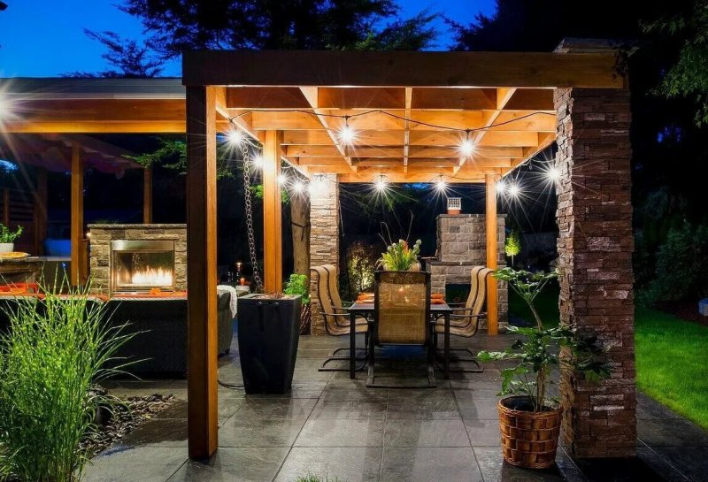 Pergola Patio with barbecue