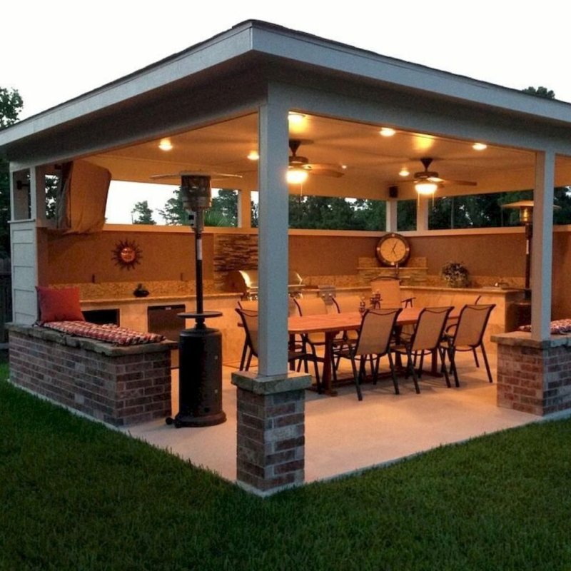 Barbecue gazebo, newspaper