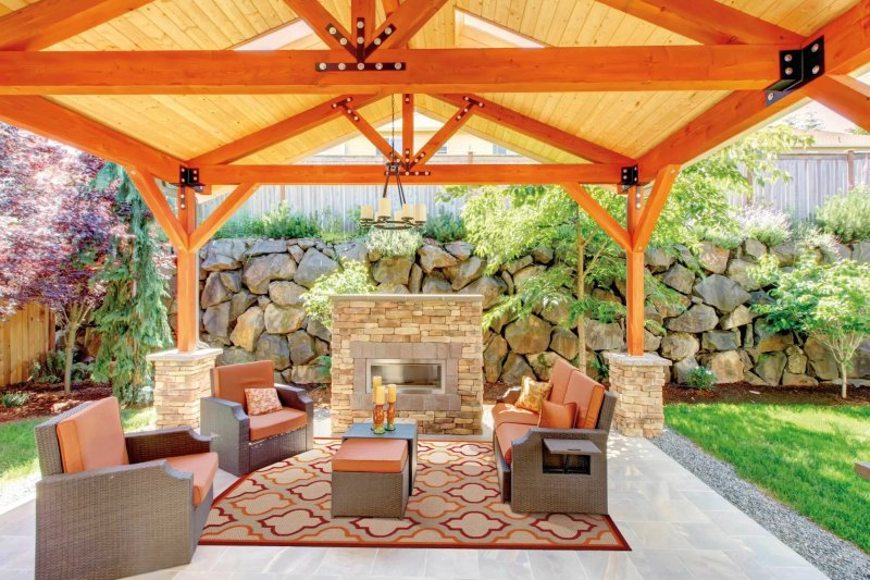 Pergola Patio with barbecue