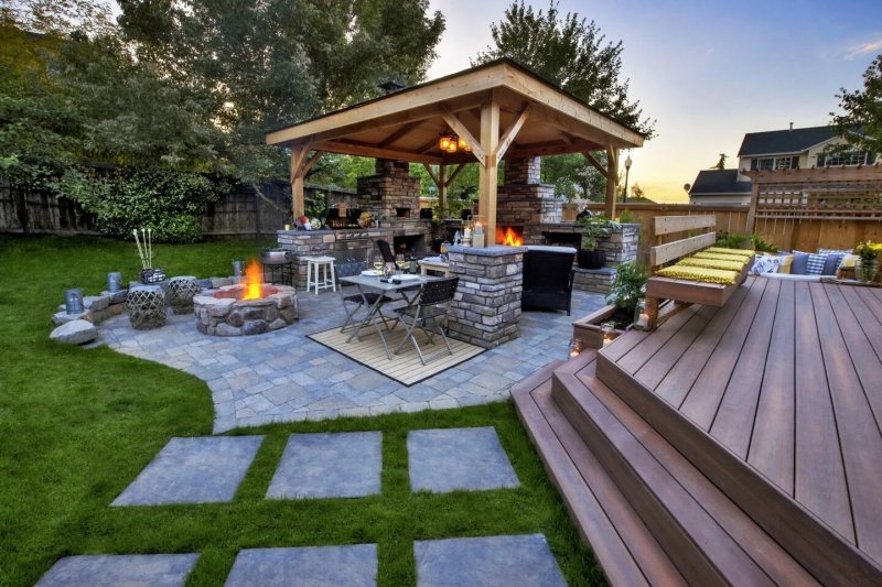 Pergola Patio with barbecue