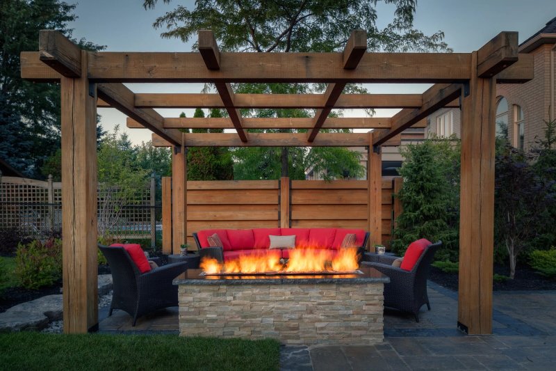 Pergola Patio with barbecue