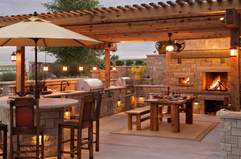 Pergola Patio with barbecue