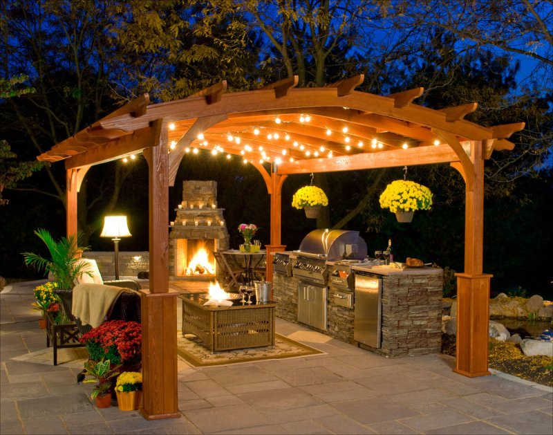 Pergola Patio with barbecue